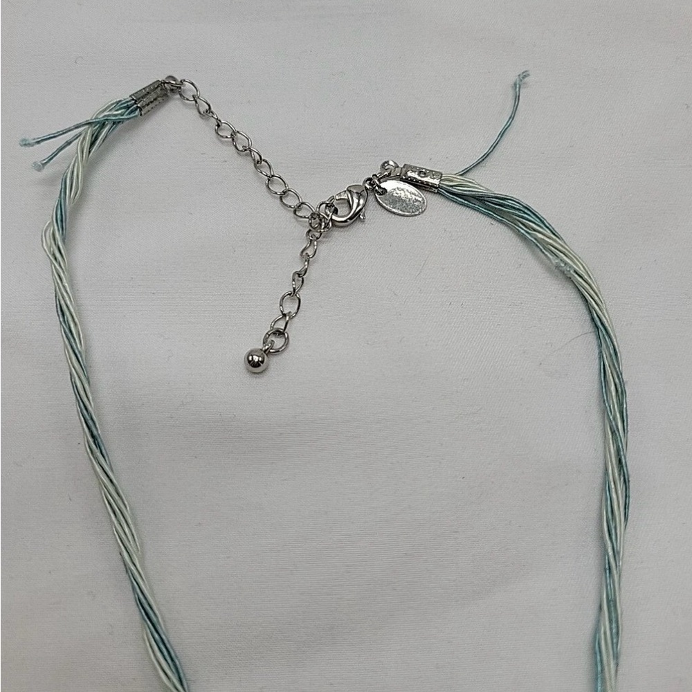 Retired LIA SOPHIA Versailles Multiple Strand Necklace With Round Green Pendant - Picture 4 of 8